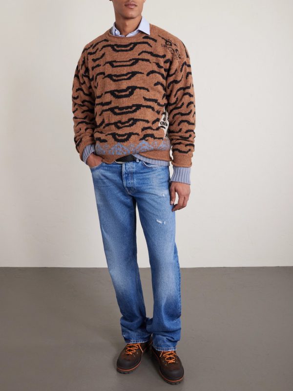 Nepal Tiger Intarsia Wool-Blend Sweater - OU Nepal Tiger Intarsia Wool-Blend Sweater - OU