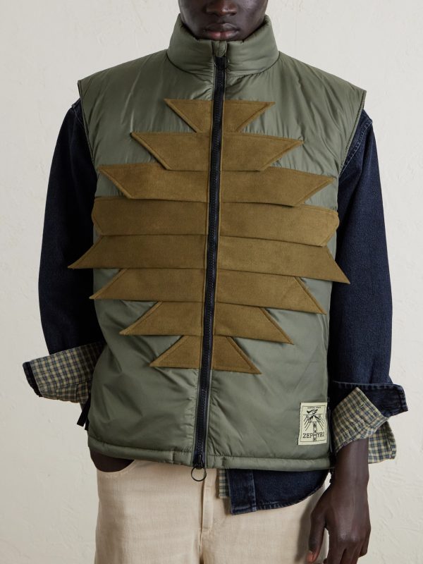 Zepher Suede-Trimmed Shell Gilet - FR Zepher Suede-Trimmed Shell Gilet - FR