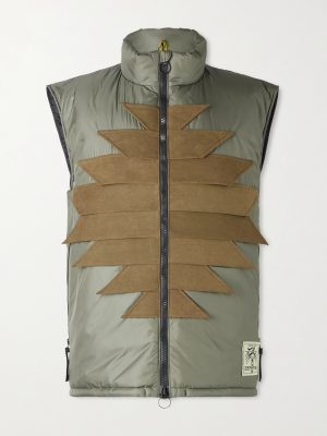 Zepher Suede-Trimmed Shell Gilet