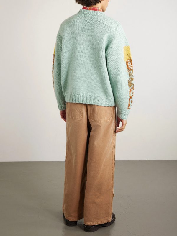Peckish Totem Pole Intarsia Wool Sweater - BK Peckish Totem Pole Intarsia Wool Sweater - BK