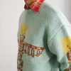 Peckish Totem Pole Intarsia Wool Sweater - CU Peckish Totem Pole Intarsia Wool Sweater - CU