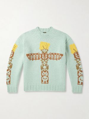Peckish Totem Pole Intarsia Wool Sweater Peckish Totem Pole Intarsia Wool Sweater