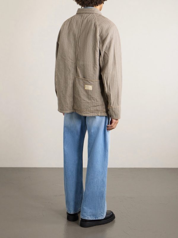 Pinstriped Cotton-Blend Twill Jacket - BK