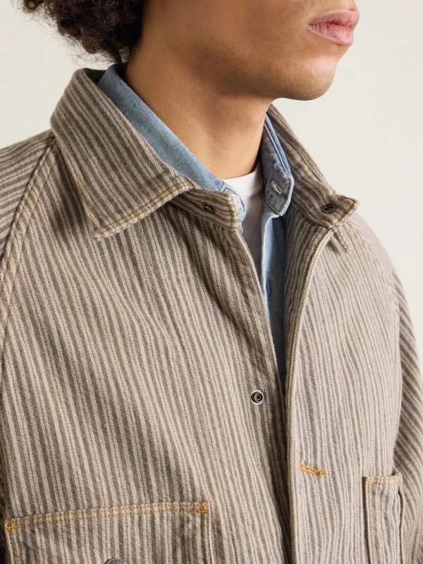 Pinstriped Cotton-Blend Twill Jacket - CU