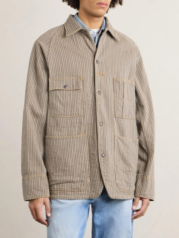 Pinstriped Cotton-Blend Twill Jacket - FR