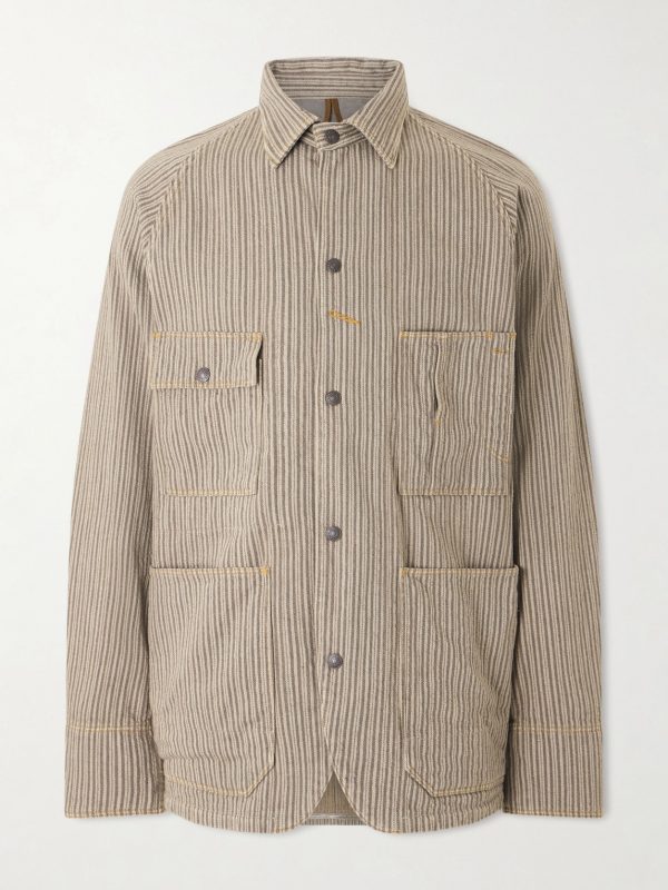 Pinstriped Cotton-Blend Twill Jacket