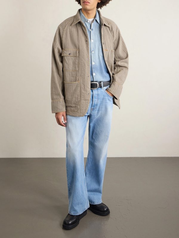 Pinstriped Cotton-Blend Twill Jacket - OU