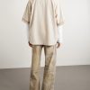 Oversized Striped Appliquéd Wool-Blend Shirt - BK Oversized Striped Appliquéd Wool-Blend Shirt - BK