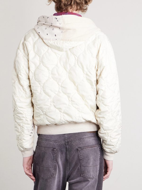 Panelled Bandana-Print Cotton-Jersey and Quilted Shell Hoodie - BK
