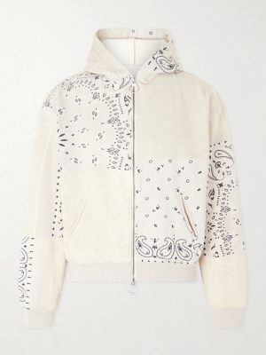 Panelled Bandana-Print Cotton-Jersey and Quilted Shell Hoodie Panelled Bandana-Print Cotton-Jersey and Quilted Shell Hoodie