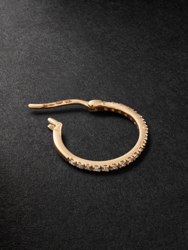 Spectra Medium 14-Karat Gold Diamond Single Hoop Earring - BK Spectra Medium 14-Karat Gold Diamond Single Hoop Earring - BK