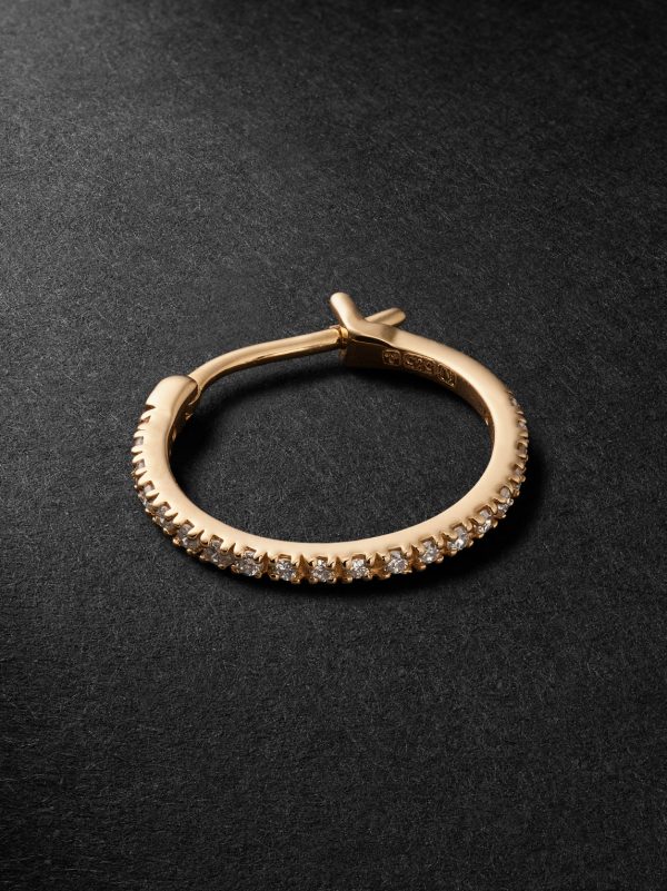 Spectra Medium 14-Karat Gold Diamond Single Hoop Earring Spectra Medium 14-Karat Gold Diamond Single Hoop Earring