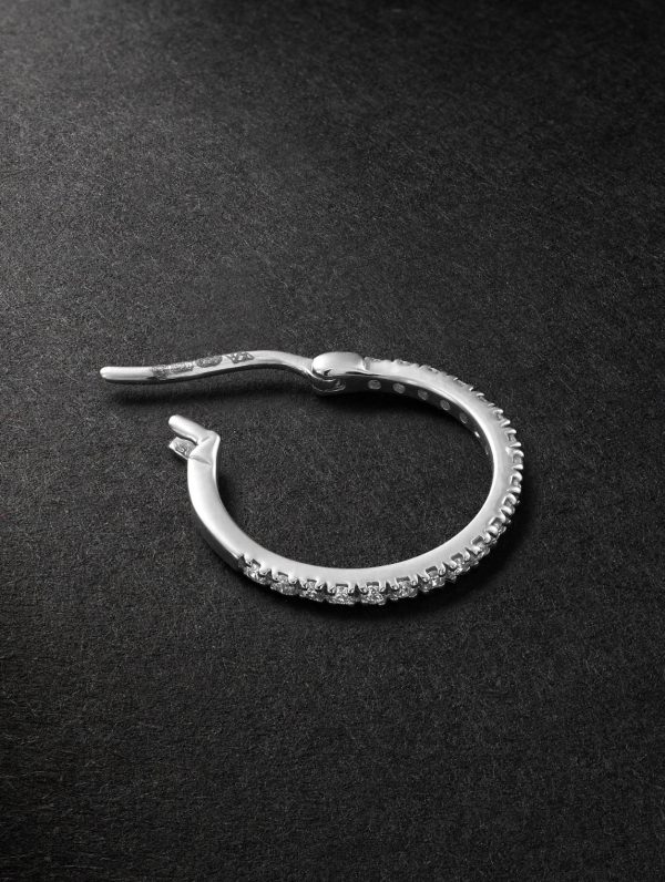 Spectra Medium 14-Karat Blackened Gold Diamond Single Hoop Earring - BK Spectra Medium 14-Karat Blackened Gold Diamond Single Hoop Earring - BK