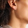 Spectra Medium 14-Karat Blackened Gold Diamond Single Hoop Earring - FR Spectra Medium 14-Karat Blackened Gold Diamond Single Hoop Earring - FR