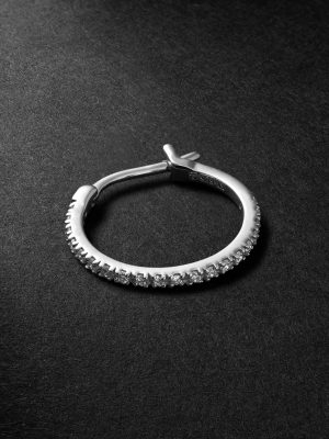 Spectra Medium 14-Karat Blackened Gold Diamond Single Hoop Earring Spectra Medium 14-Karat Blackened Gold Diamond Single Hoop Earring