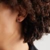 Fortis Small 18-Karat Blackened Gold Diamond Single Hoop Earring - FR Fortis Small 18-Karat Blackened Gold Diamond Single Hoop Earring - FR