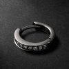 Fortis Small 18-Karat Blackened Gold Diamond Single Hoop Earring Fortis Small 18-Karat Blackened Gold Diamond Single Hoop Earring