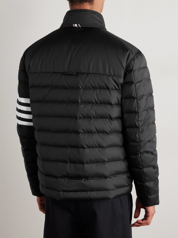 Striped Quilted Ripstop Down Jacket - BK Striped Quilted Ripstop Down Jacket - BK