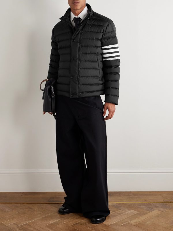 Striped Quilted Ripstop Down Jacket - OU Striped Quilted Ripstop Down Jacket - OU