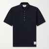 Logo-Appliquéd Striped Cotton-Piqué Polo Shirt Logo-Appliquéd Striped Cotton-Piqué Polo Shirt