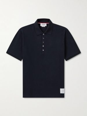 Logo-Appliquéd Striped Cotton-Piqué Polo Shirt