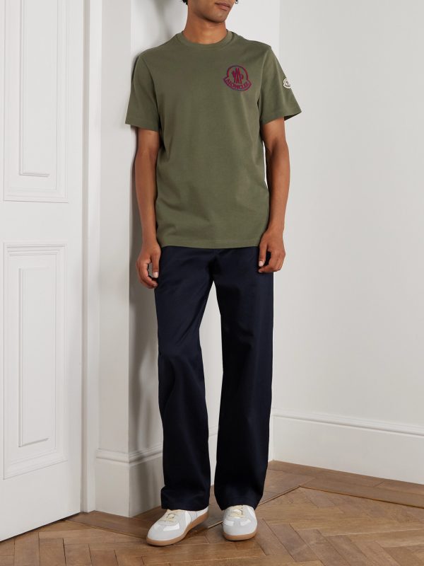 Logo-Flocked Appliquéd Cotton-Jersey T-Shirt - OU Logo-Flocked Appliquéd Cotton-Jersey T-Shirt - OU