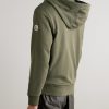 Shell-Trimmed Cotton-Blend Jersey Zip-Up Hoodie - BK