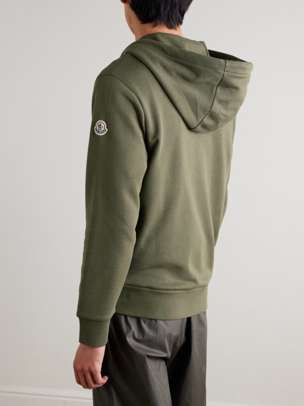 Shell-Trimmed Cotton-Blend Jersey Zip-Up Hoodie - BK