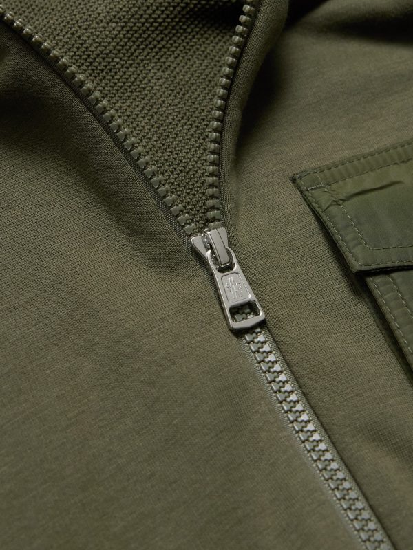 Shell-Trimmed Cotton-Blend Jersey Zip-Up Hoodie - CU