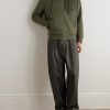 Shell-Trimmed Cotton-Blend Jersey Zip-Up Hoodie - OU