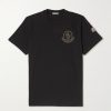 Logo-Flocked Appliquéd Cotton-Jersey T-Shirt Logo-Flocked Appliquéd Cotton-Jersey T-Shirt