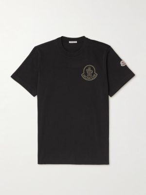 Logo-Flocked Appliquéd Cotton-Jersey T-Shirt Logo-Flocked Appliquéd Cotton-Jersey T-Shirt
