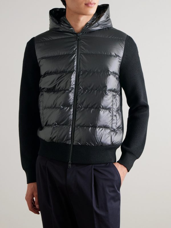 Quilted Shell-Panelled Virgin Wool and Cashmere-Blend Down Jacket - FR Quilted Shell-Panelled Virgin Wool and Cashmere-Blend Down Jacket - FR