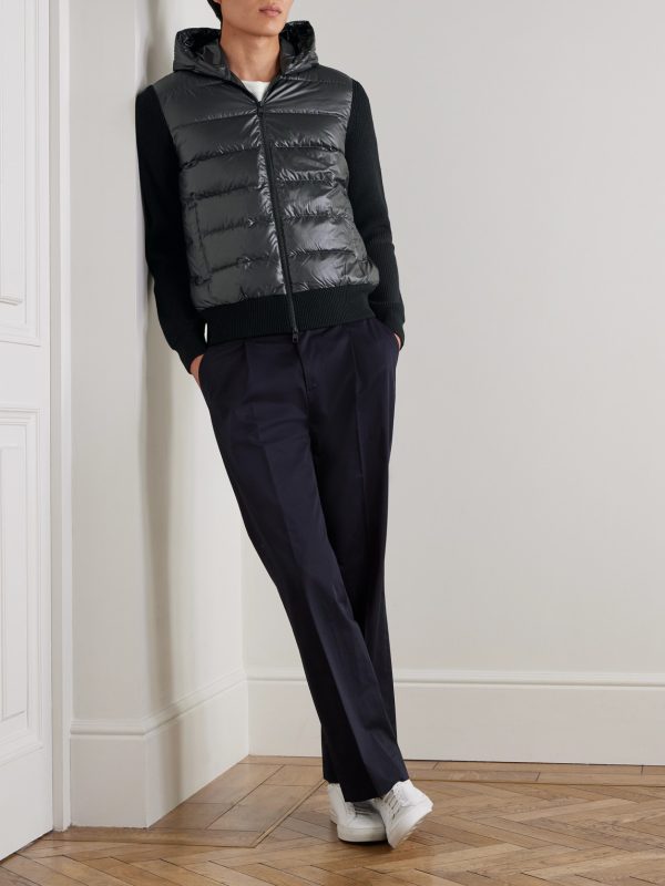 Quilted Shell-Panelled Virgin Wool and Cashmere-Blend Down Jacket - OU Quilted Shell-Panelled Virgin Wool and Cashmere-Blend Down Jacket - OU