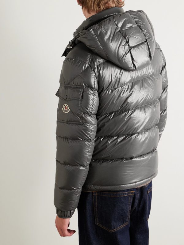 Maya Logo-Appliquéd Quilted Nylon Hooded Down Jacket - BK Maya Logo-Appliquéd Quilted Nylon Hooded Down Jacket - BK
