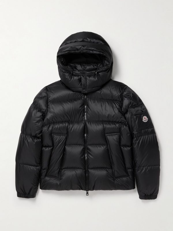Couyere Logo-Appliquéd Quilted Micro-Ripstop Hooded Down Jacket