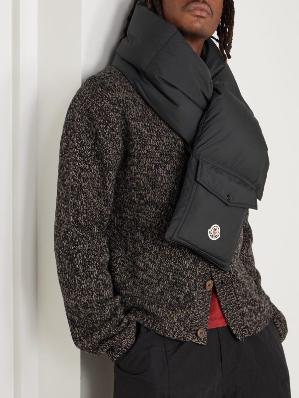Logo-Appliquéd Quilted Shell Down Scarf - OU