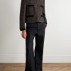 Cotton Velvet-Trimmed Houndstooth Wool-Blend Jacket - OU