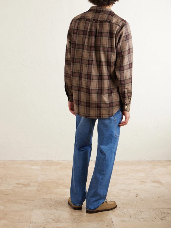Camp-Collar Checked Wool Shirt - BK Camp-Collar Checked Wool Shirt - BK
