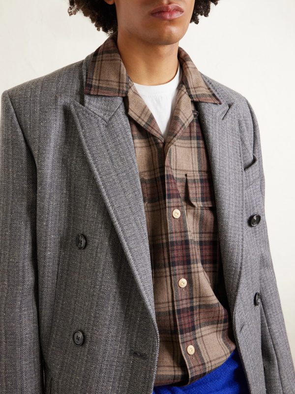 Camp-Collar Checked Wool Shirt - CU Camp-Collar Checked Wool Shirt - CU