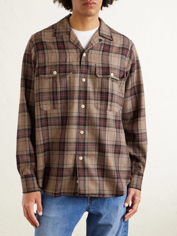 Camp-Collar Checked Wool Shirt - FR Camp-Collar Checked Wool Shirt - FR