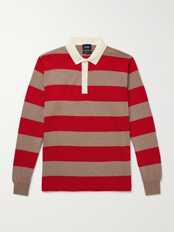 Striped Merino Wool Polo Shirt Striped Merino Wool Polo Shirt