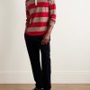 Striped Merino Wool Polo Shirt - OU Striped Merino Wool Polo Shirt - OU
