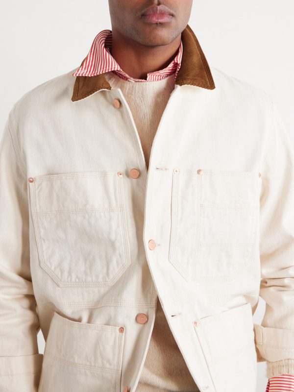Corduroy-Trimmed Denim Jacket - CU Corduroy-Trimmed Denim Jacket - CU