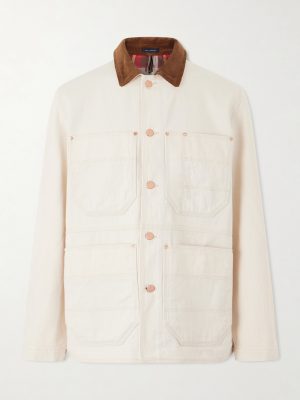 Corduroy-Trimmed Denim Jacket