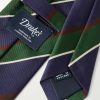 Striped Silk and Cotton-Blend Twill Tie - CU Striped Silk and Cotton-Blend Twill Tie - CU
