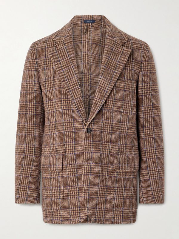 Mk. VII Games Unstructured Prince of Wales Checked Virgin Wool Blazer Mk. VII Games Unstructured Prince of Wales Checked Virgin Wool Blazer