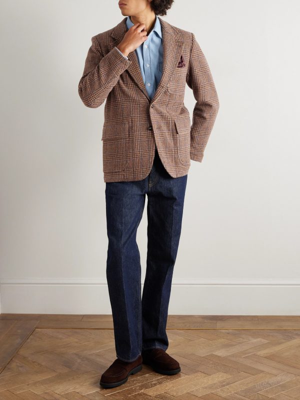 Mk. VII Games Unstructured Prince of Wales Checked Virgin Wool Blazer - OU Mk. VII Games Unstructured Prince of Wales Checked Virgin Wool Blazer - OU