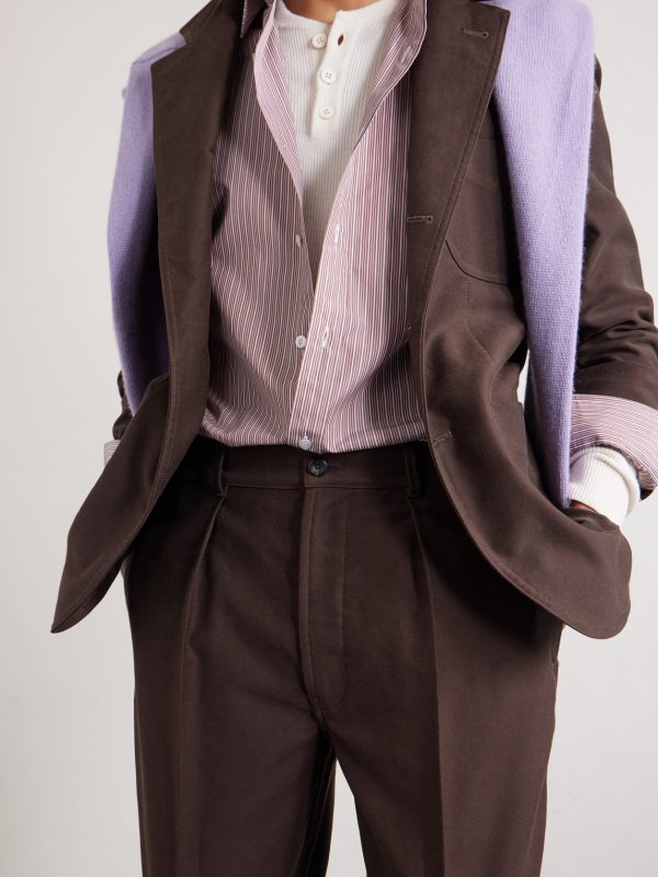 Western Games Pleated Cotton-Twill Suit Trousers - E1