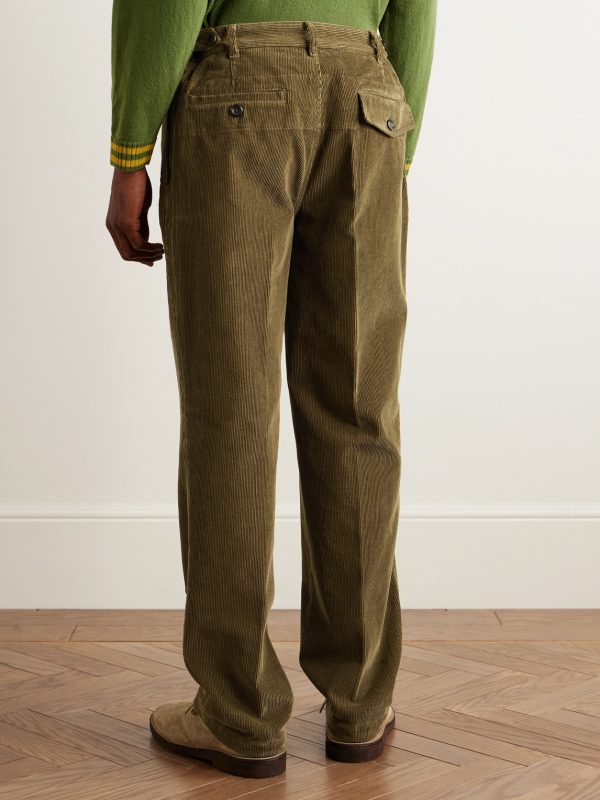 Games Tapered Pleated Cotton-Corduroy Trousers - BK Games Tapered Pleated Cotton-Corduroy Trousers - BK